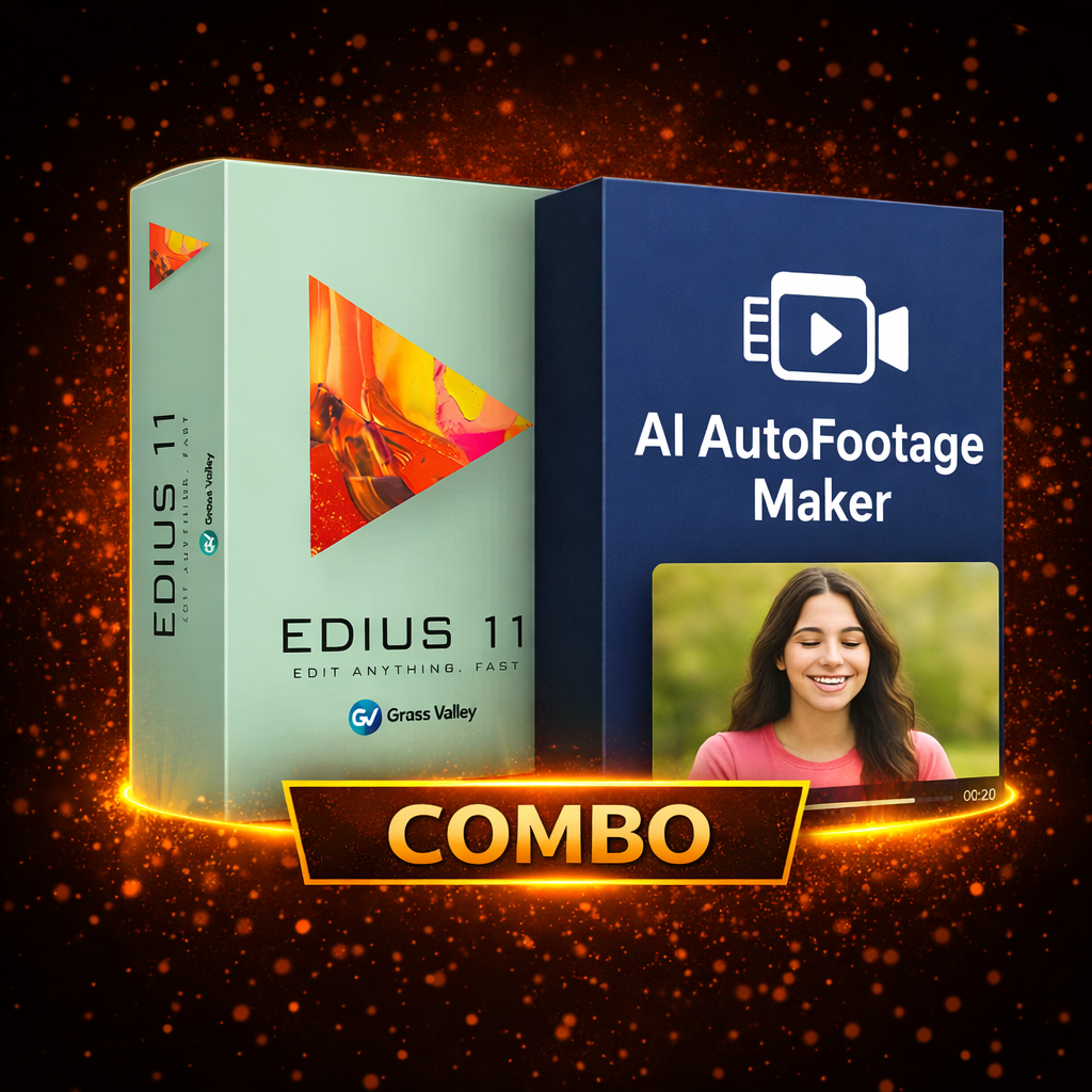ChatGPT Image Feb 23, 2026, 12_26_02 AM EDIUS 11 + AI AutoFootage Maker Combo Online